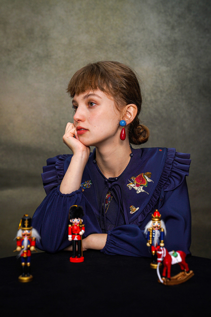 フレンチレトロショールデザインブラウス