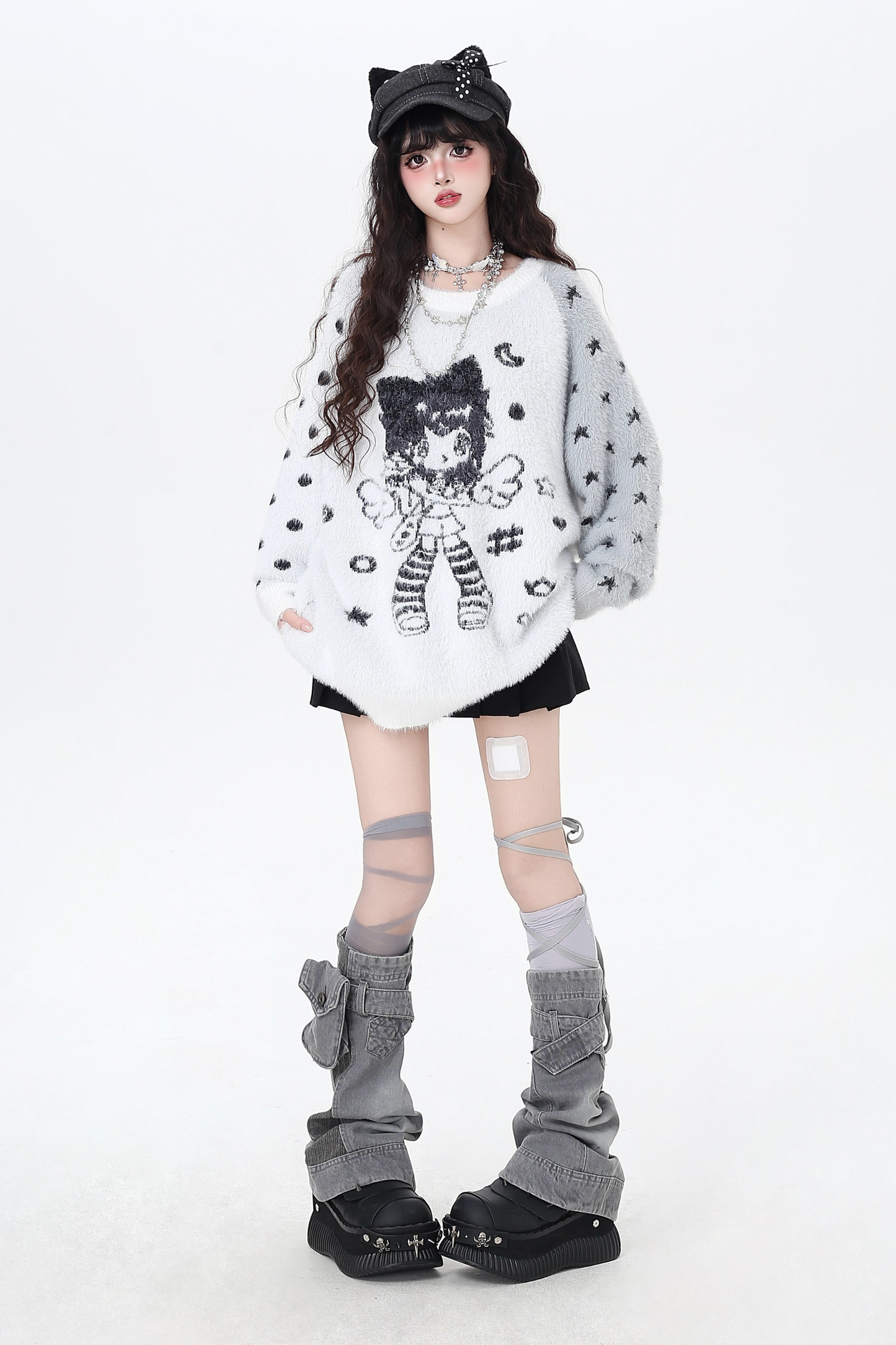 エンジェルバイカラールーズオーバーセーター