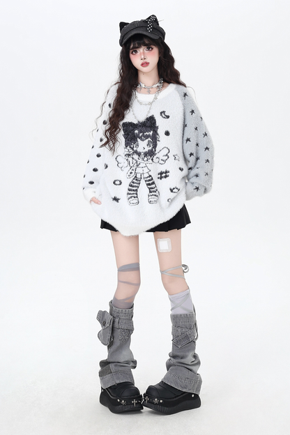 エンジェルバイカラールーズオーバーセーター