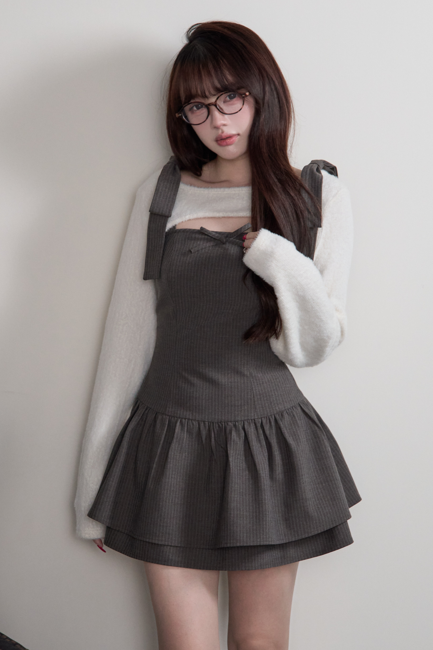 リボンサスペンダードレス+トップス