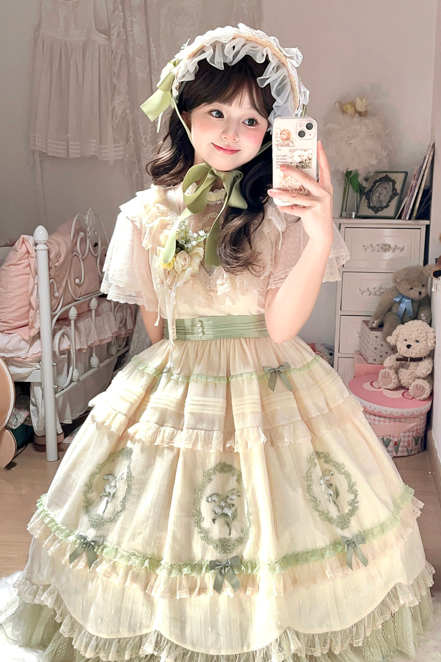 Lily Forest Ever Dress + Flower + Flat Cap + Clip
