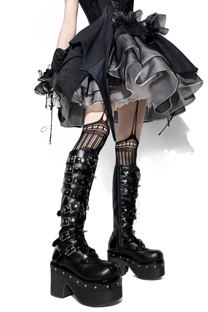 Dark Belt Design Boots