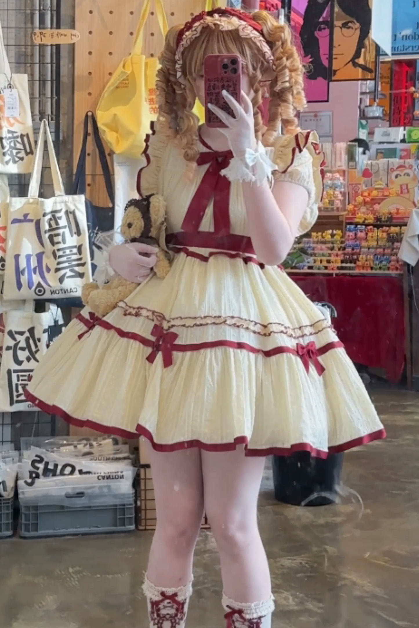 ミルクジャカードロリータドレス