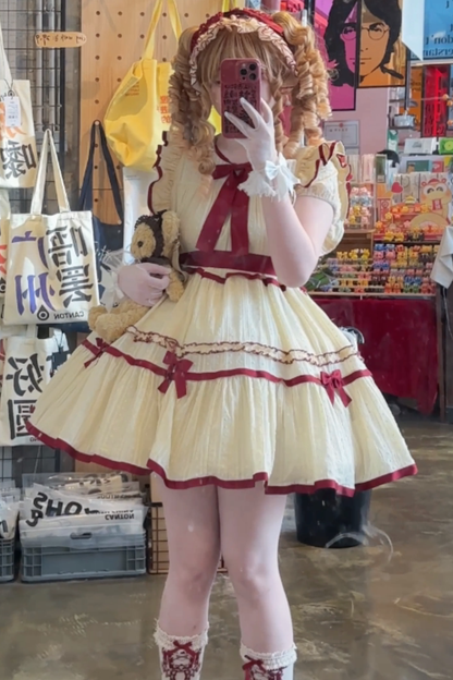 ミルクジャカードロリータドレス