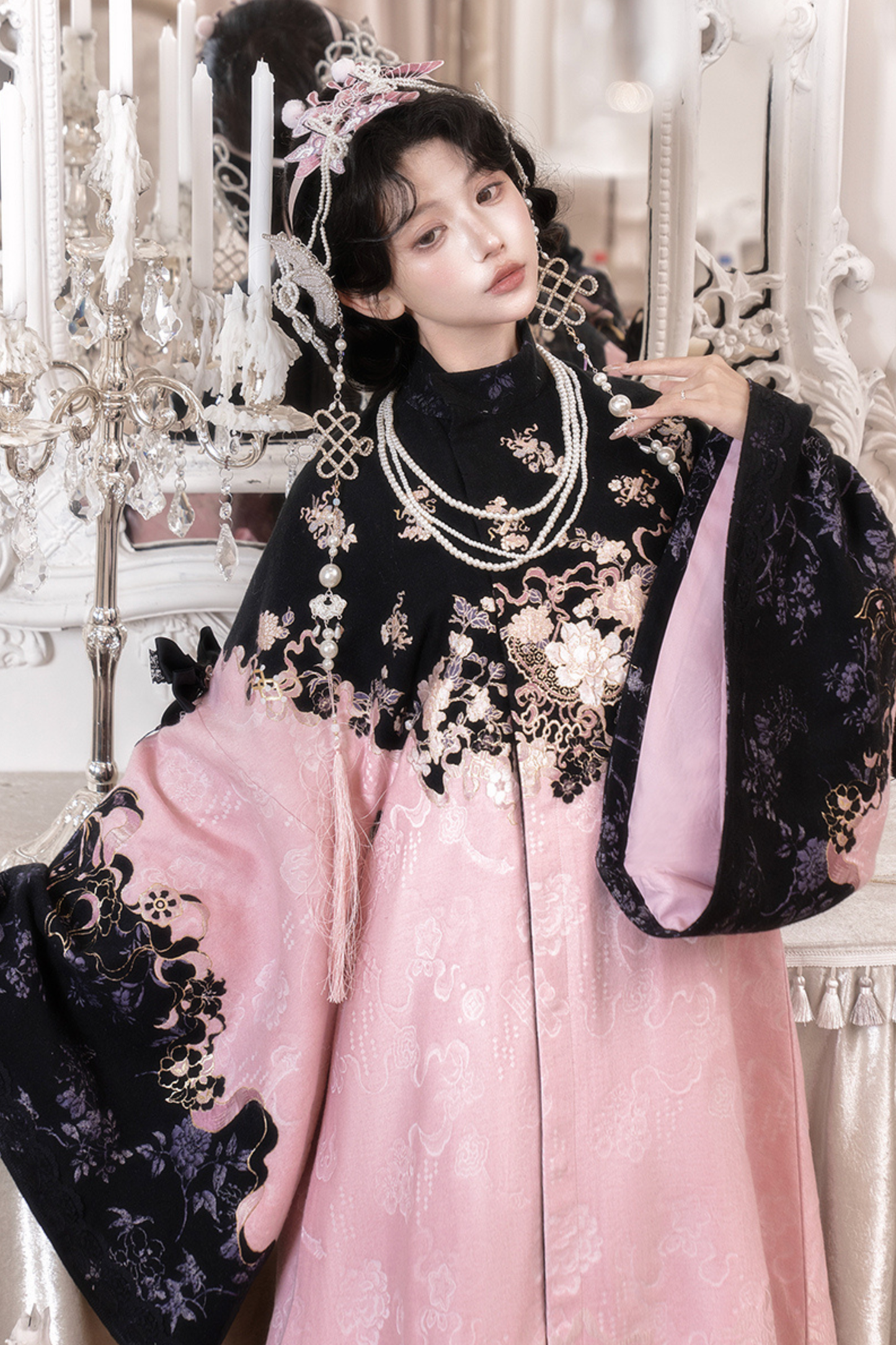 チャイナロングジャケット+スカート