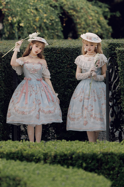 Vilandry Garden Off-Shoulder Dress + Jumper Skirt + Cape