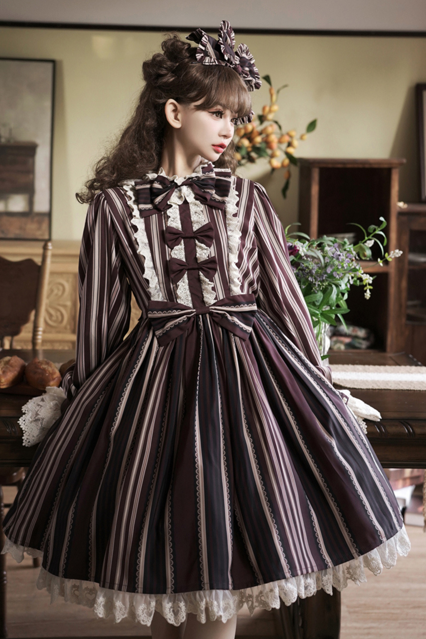 Bistro Striped Drop Lolita Dress