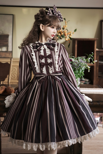 Bistro Striped Drop Lolita Dress