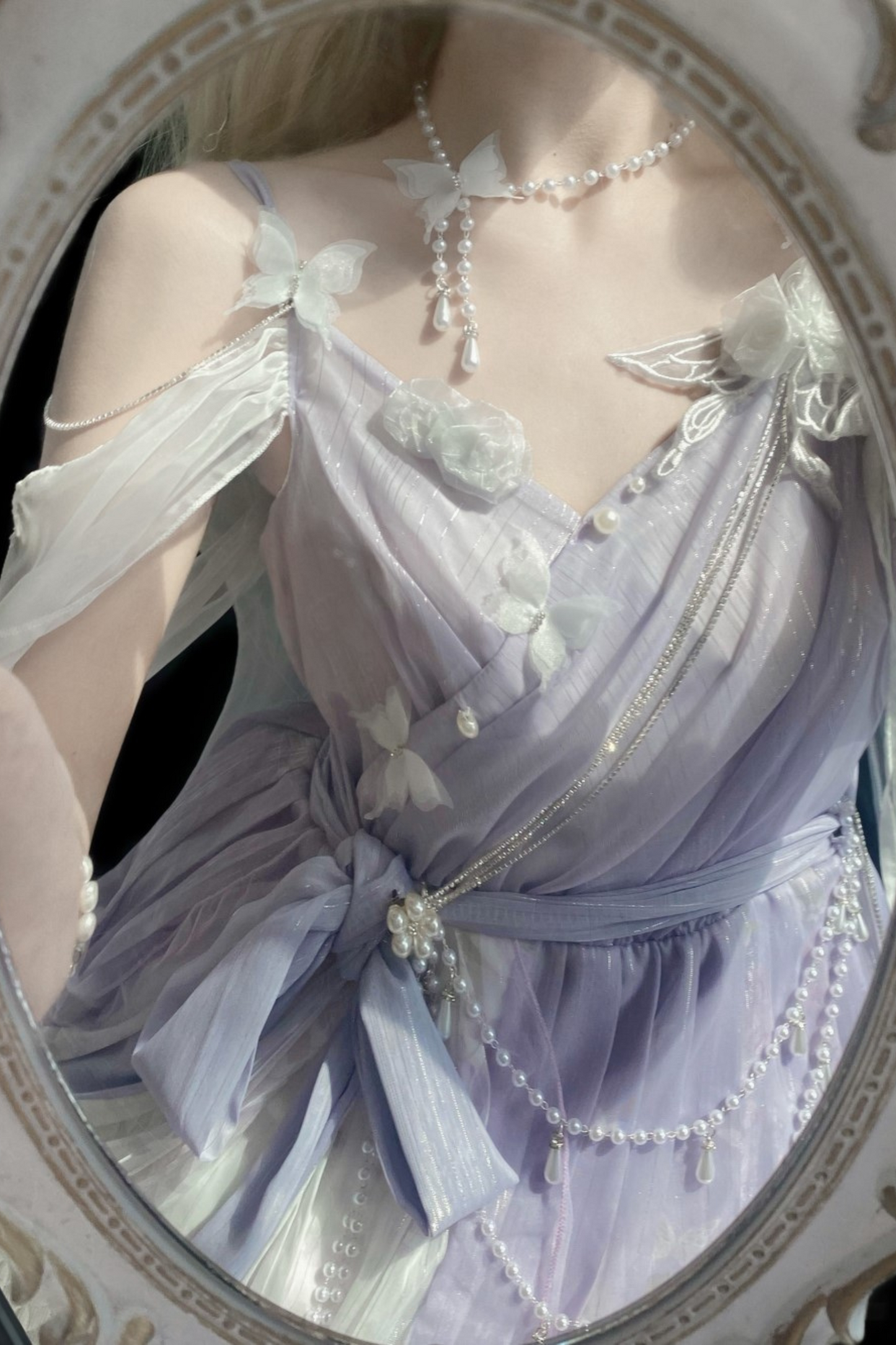 [Reservations] Sweet is Elegant Girly Dress + Shawl + Necklace