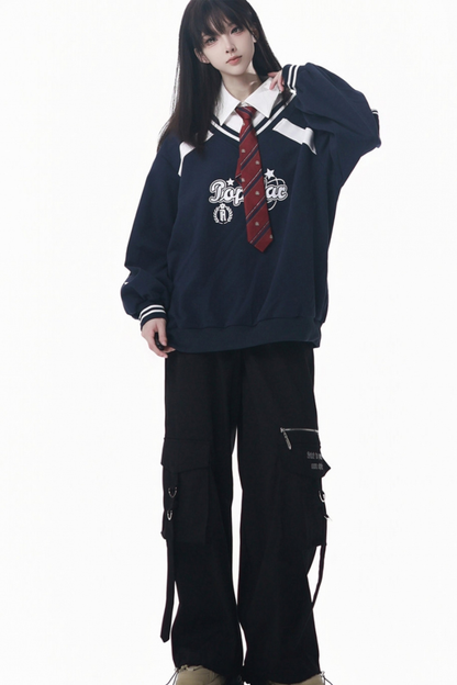 American College Sweatshirt + Tie + Pants + Skirt