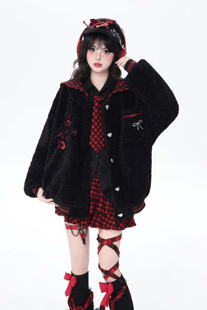 パッチワークラムモードジャケット