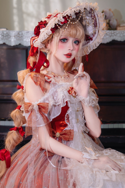 スイートロリータフラワーハット+ネックレス