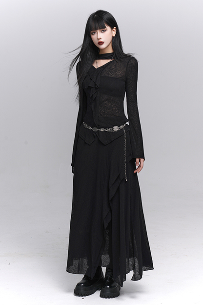 ダークシックトップス＋ロングスカート