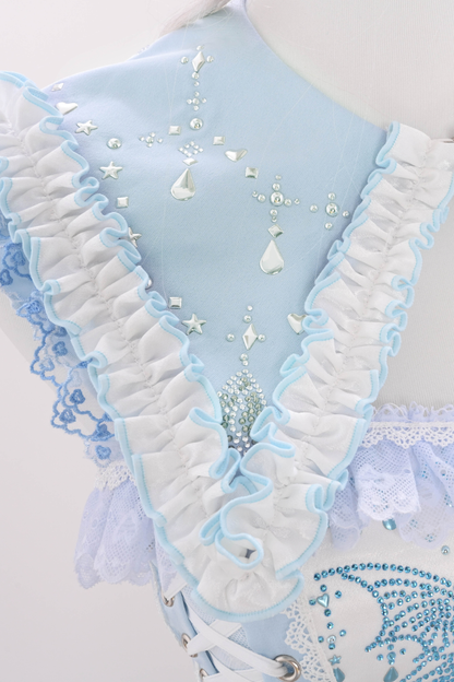 水色天使系列上衣+裙子+衬衫领+袖子+帽子+夹子