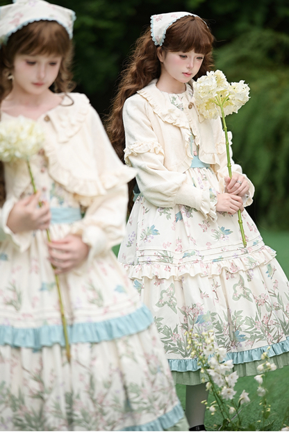 【予約商品】フォレストフラワードレス+サスペンダースカート+ブラウス+カーディガン+スカーフ