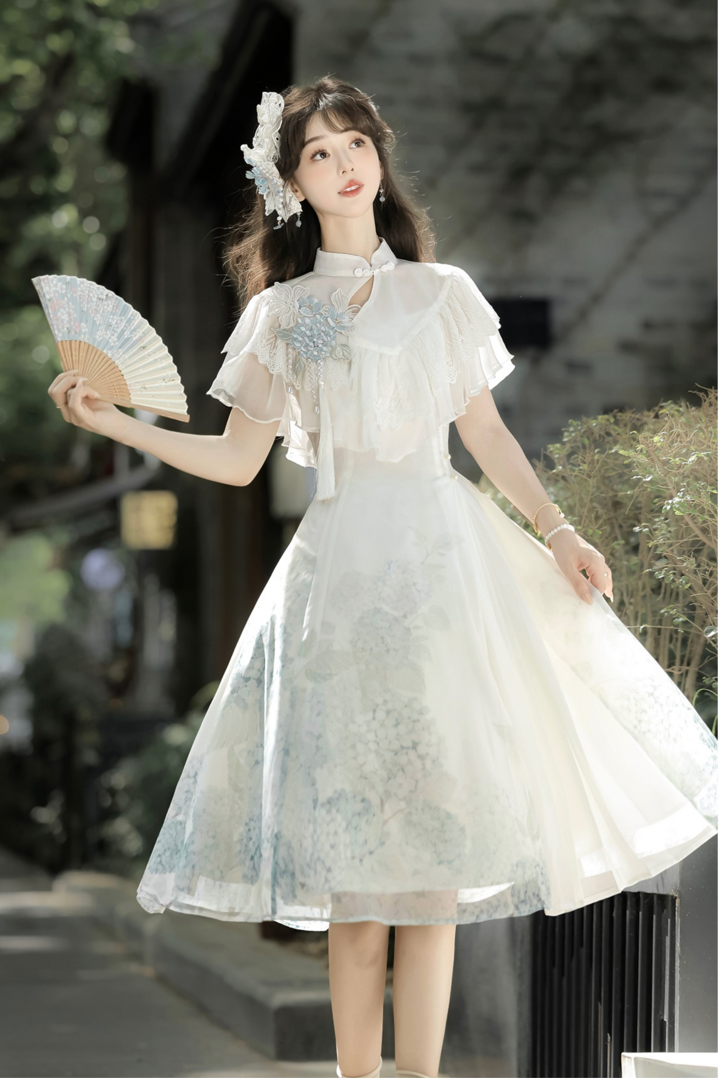 アジサイレターエレガントロリータサスペンダードレス+ショール