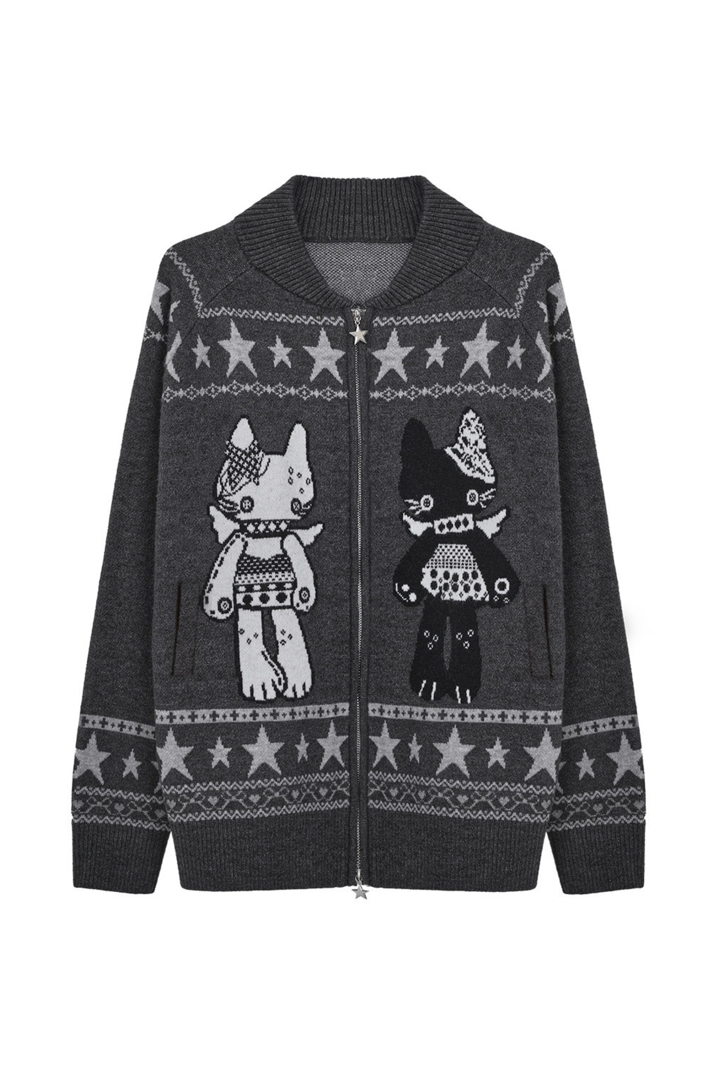 Y2K Jacquard Cardigan + Flare Skirt