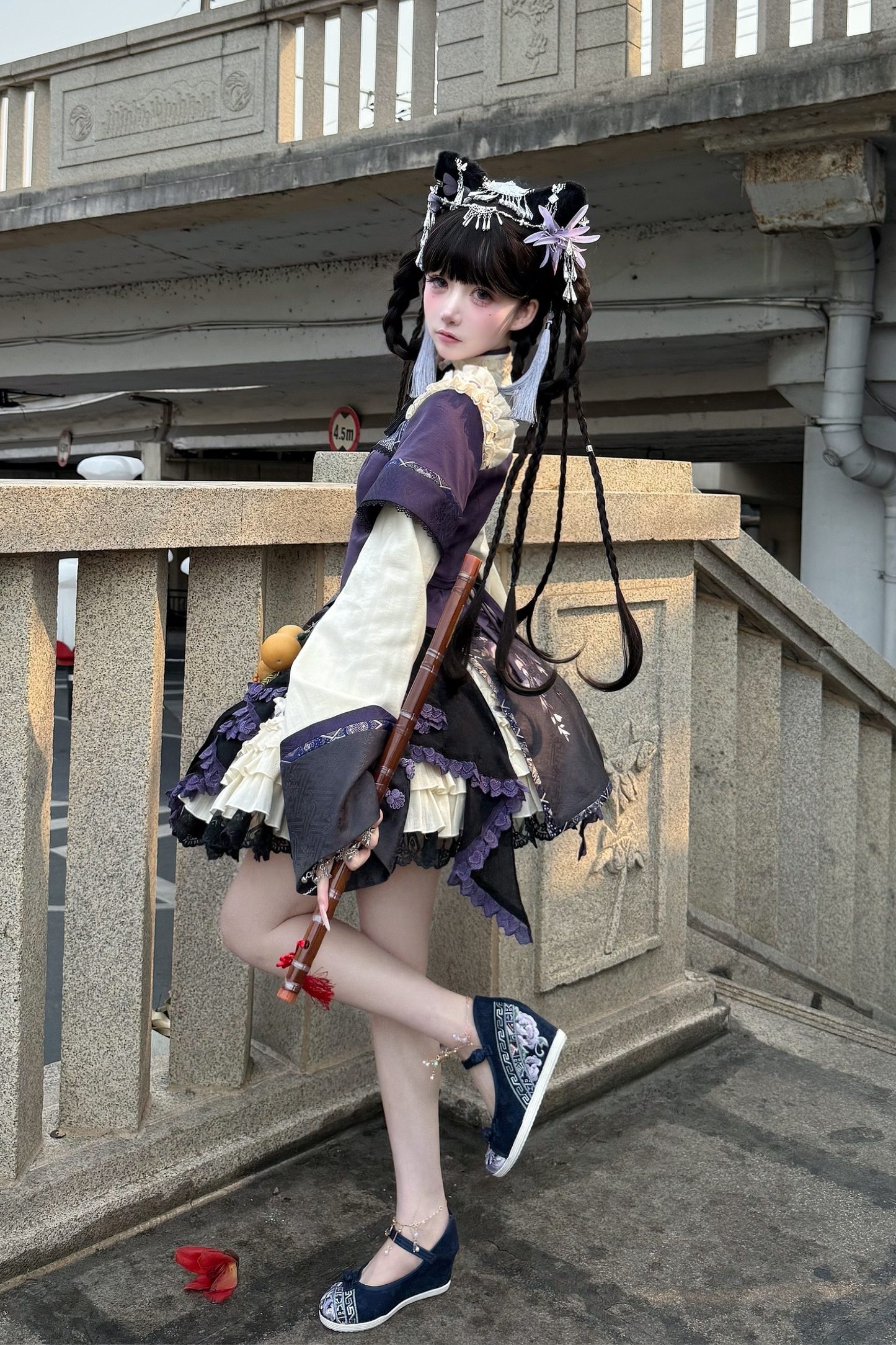 China Style Girl Lolita Top + Skirt + Catsuit + Clips