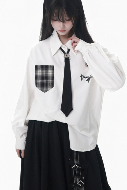 モードダークジャケット+シャツ+ロングスカート+ショートスカート