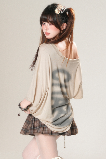 アメリカンレターワンショルダールーズトップス