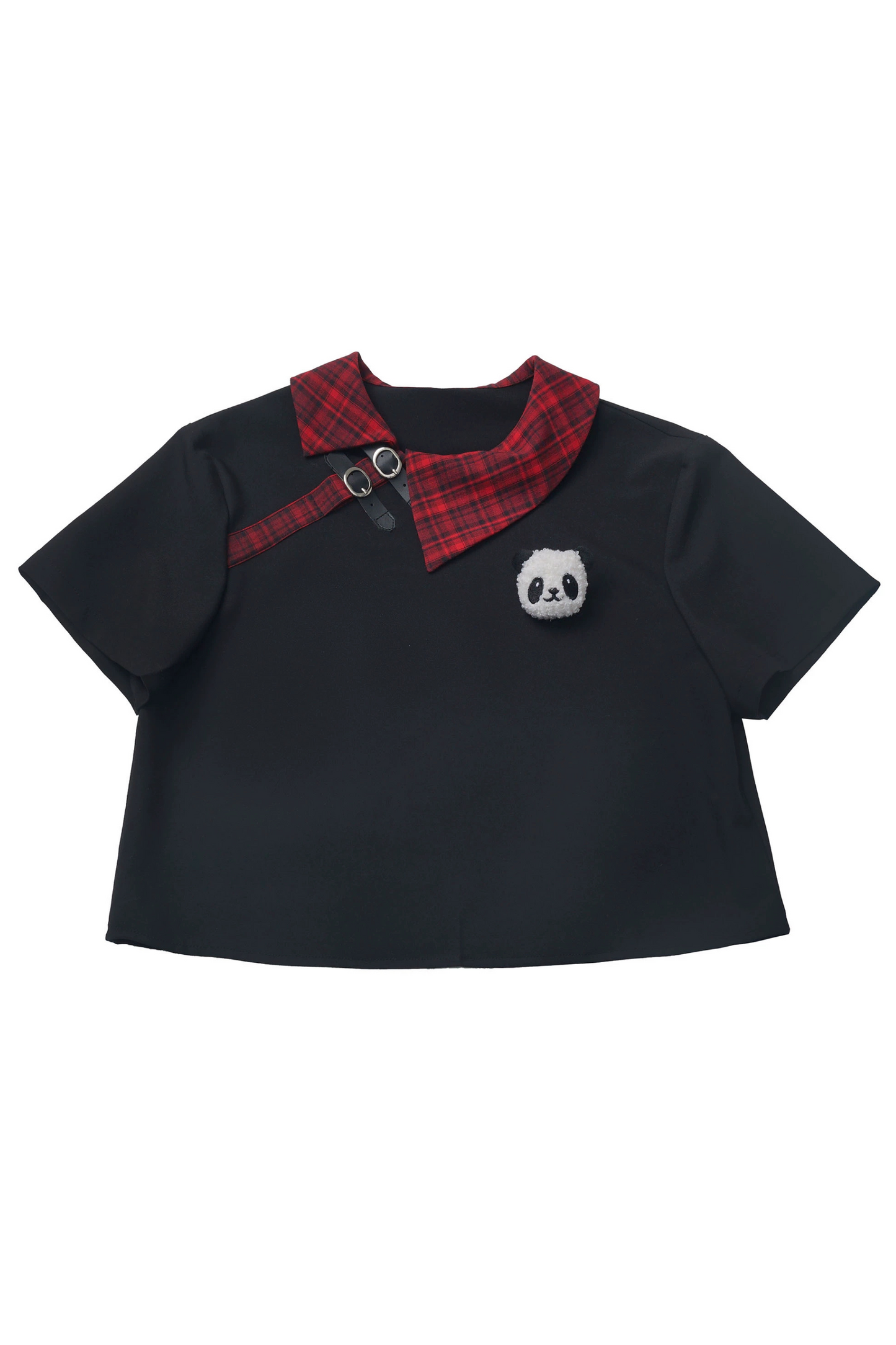 Love Comi Panda Checkered Dress + Pleated Skirt + Cropped Top