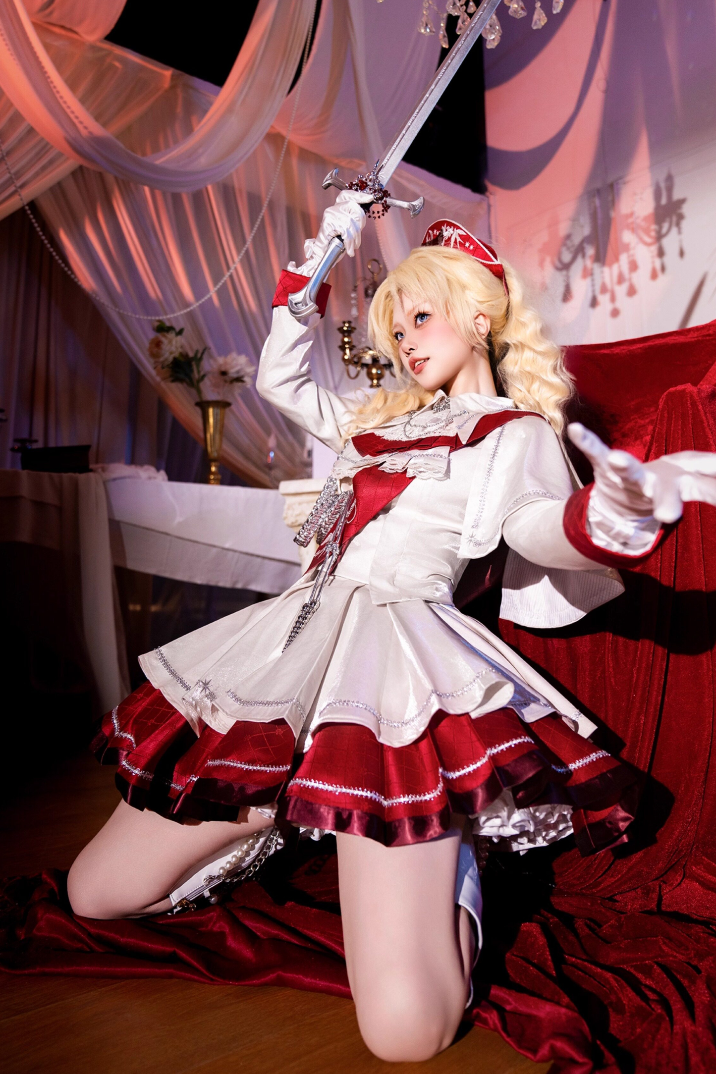 위치스 샤이닝 로리타 탑 + 스커트 + 보닛