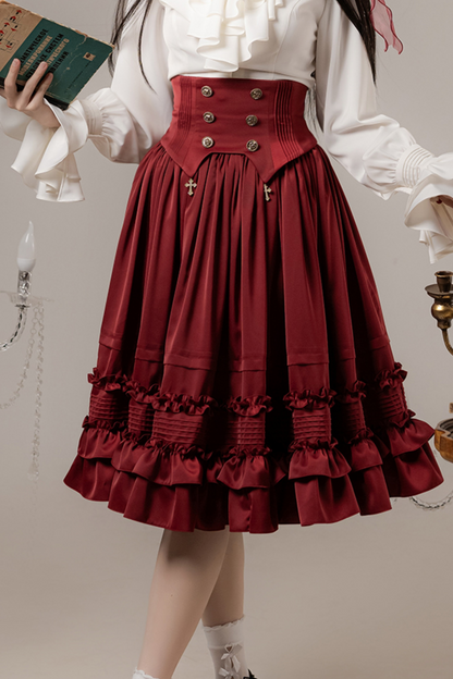 Classic Shirt + Frilled Retro Lolita Skirt