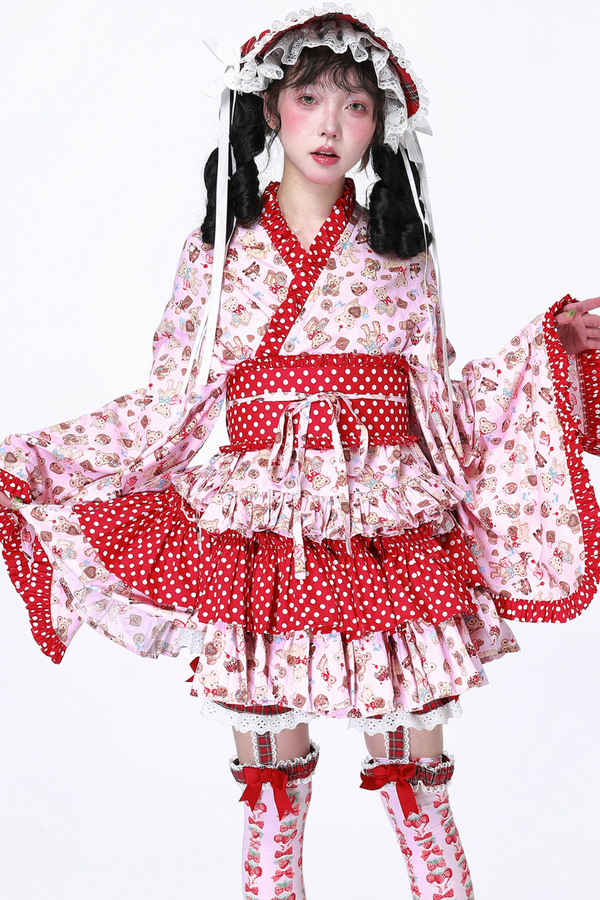 Retro Pop Lolita Kimono Top