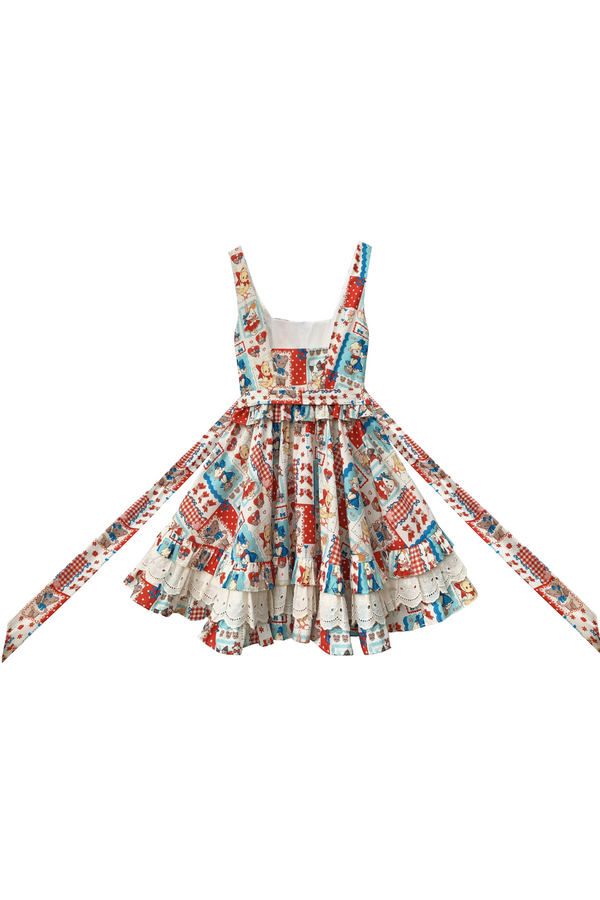 予約商品】レトロポップサスペンダーベストスカート＋シャツ