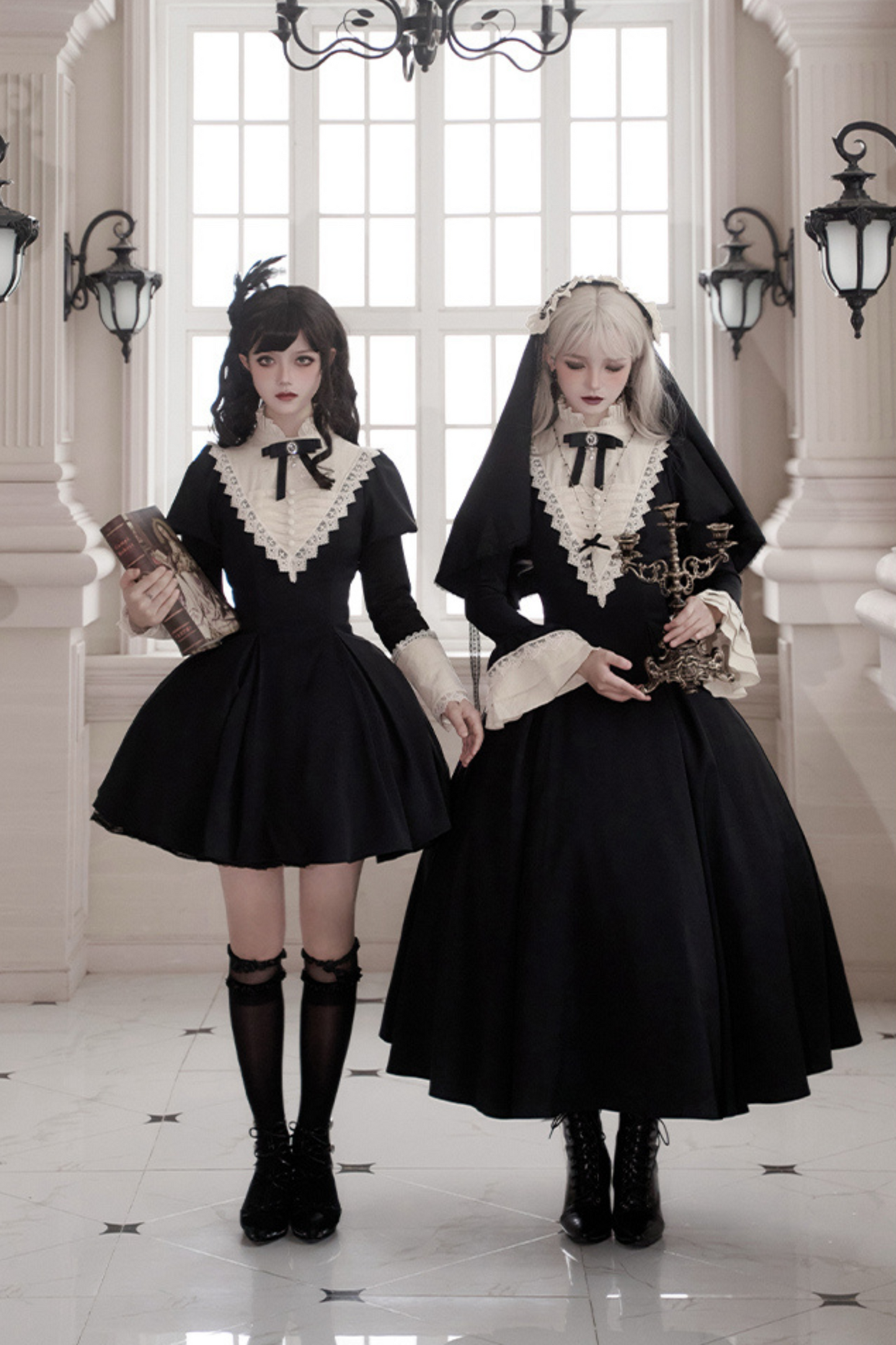 [Reservation product] Dark Gothic Girl School Dress Set