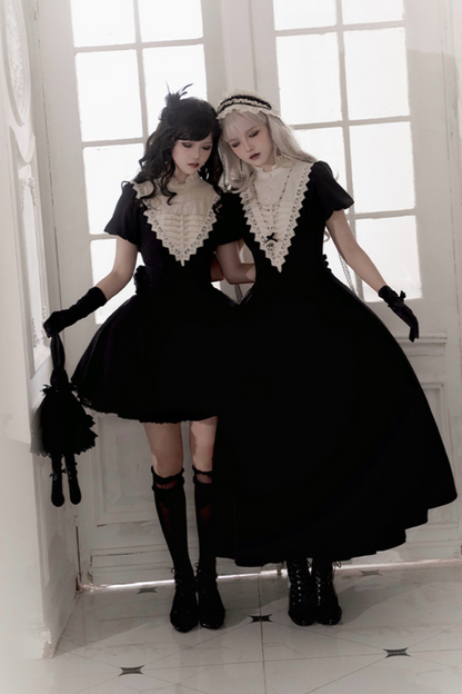 [Reservation product] Dark Gothic Girl School Dress Set