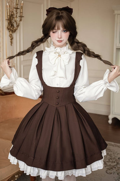 【4月14日予約締切】クラシックラペルショルダースウィートロリータコルセットサスドレス