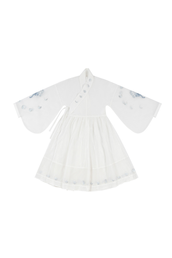 Pure white china dress + belt