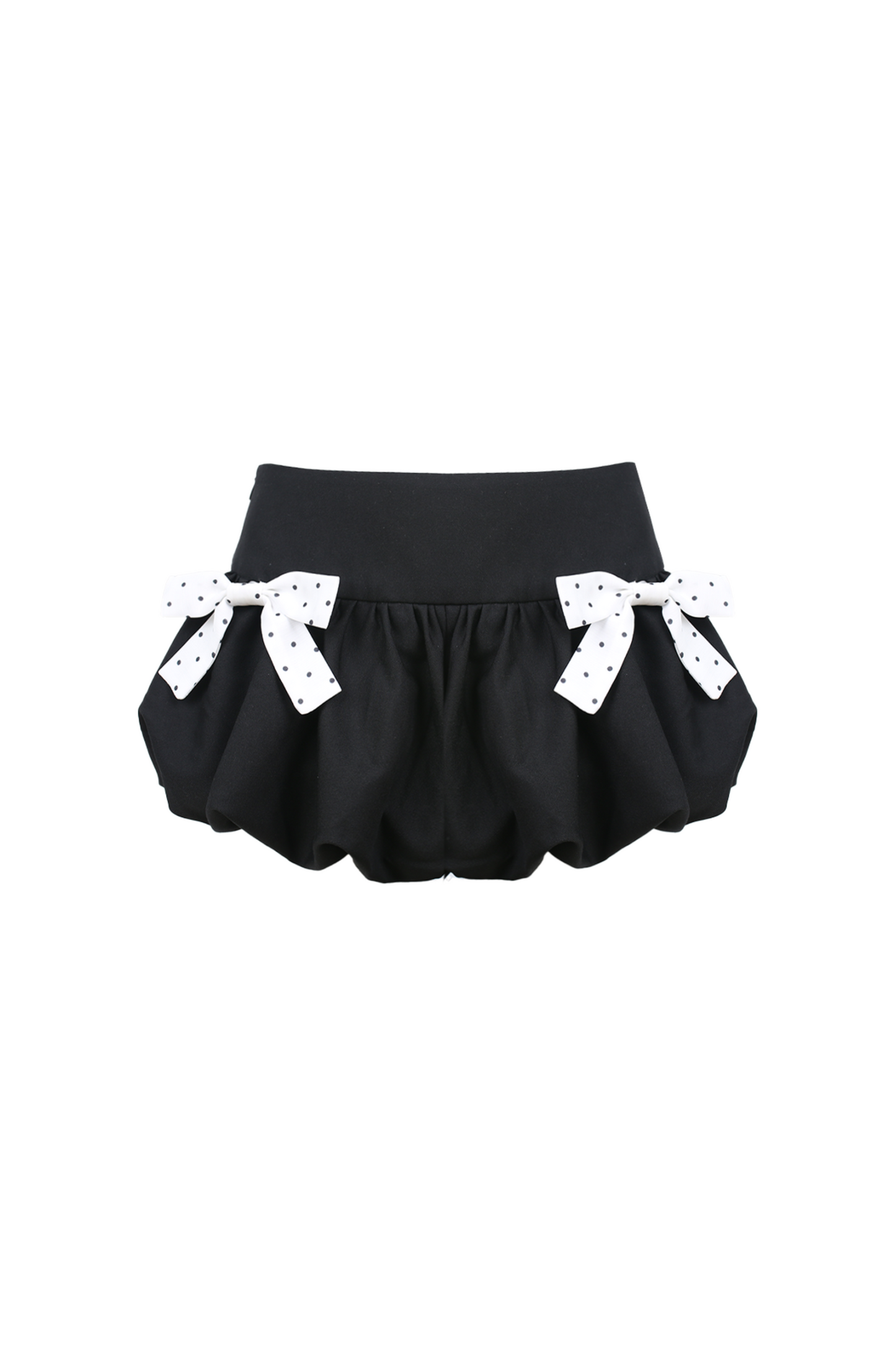 ドットフレンチオフショルトップス+リボンバルーンスカート