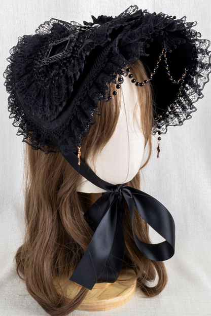 ゴシックエレガンクリップハット+ボンネット+フラットハット