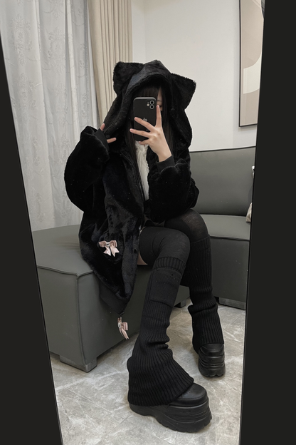 猫耳ぬいぐるみフードジャケット