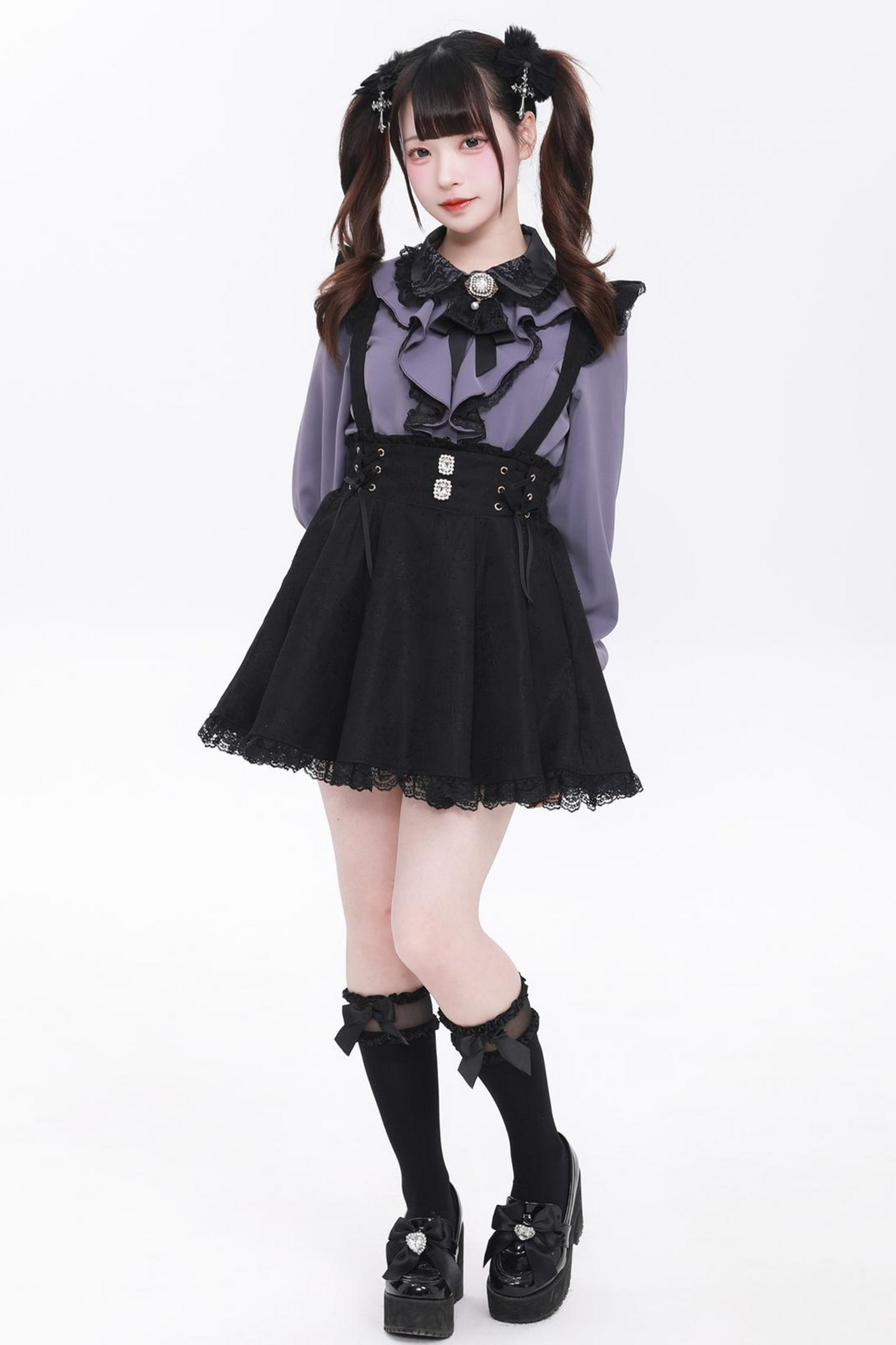 Stone Buckle Straps Skirt