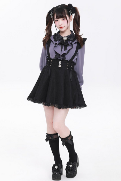 Stone Buckle Straps Skirt