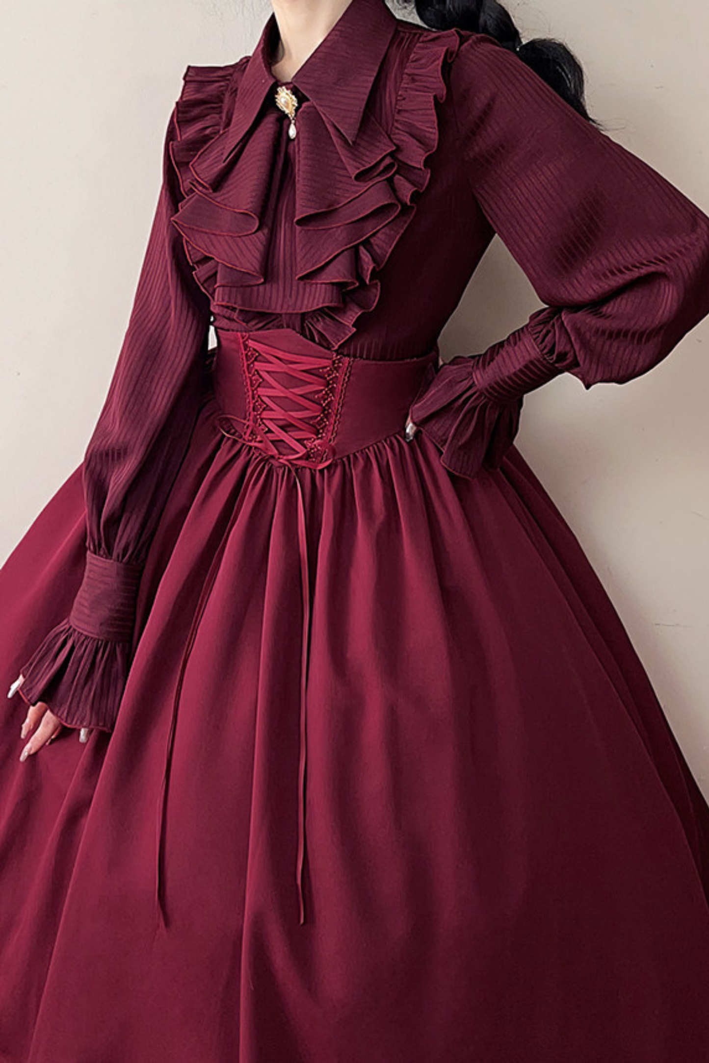 Retro Reversible Fishbone Lolita Skirt