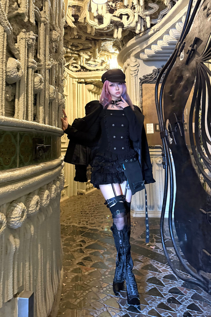 ホルターネックダブルブレストトップス