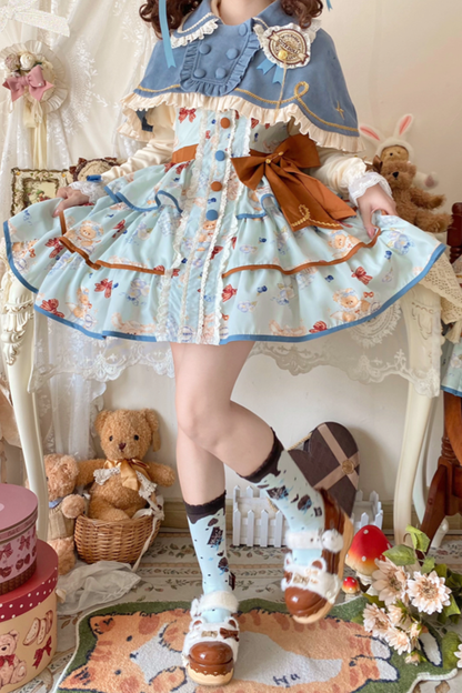 シーサイドベアティーパーティーロリータドレス+ケープ