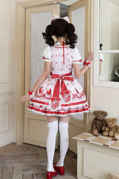 [Vorbestellung bis 3. April] Strawberry-Story-Lolita-Kleid + Accessoires