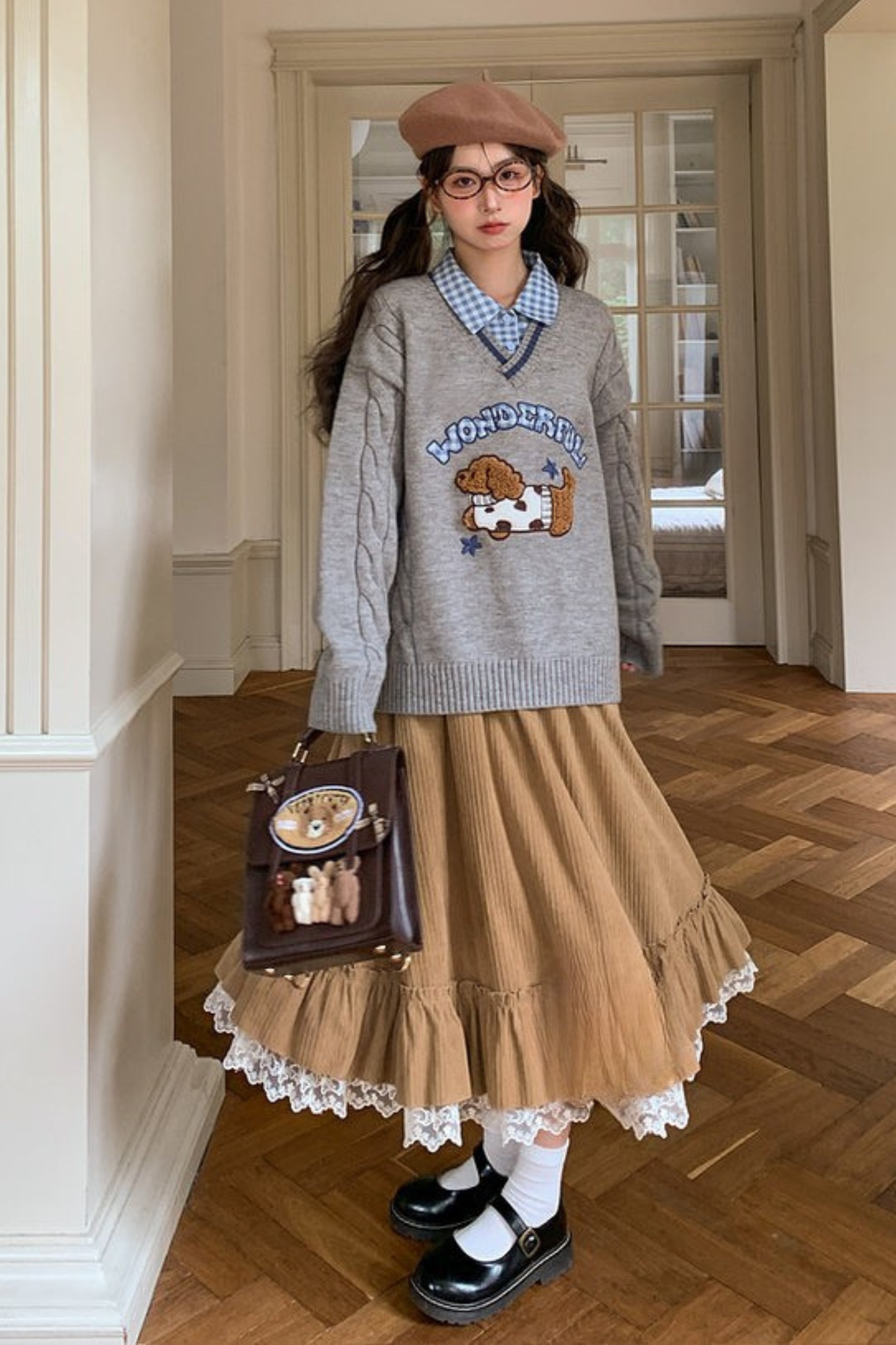 レトロレースフレアスカート