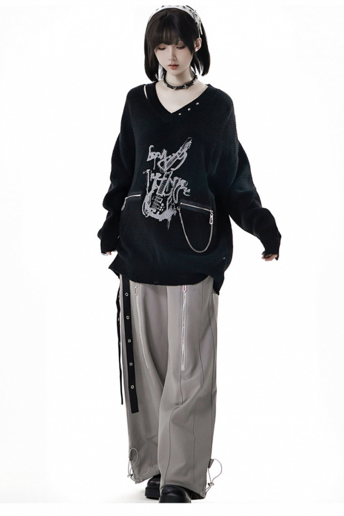 アシメルーズトップス+スカート+パンツ