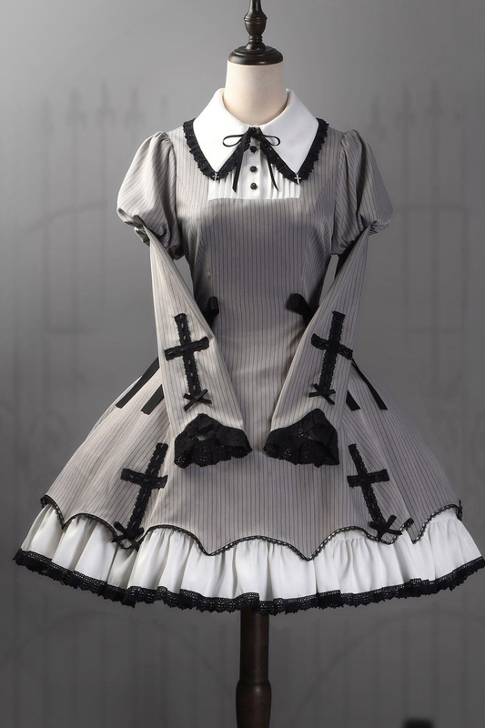 【2月26日予約締切】レトロゴシックロリータドレス+ヘアバンド