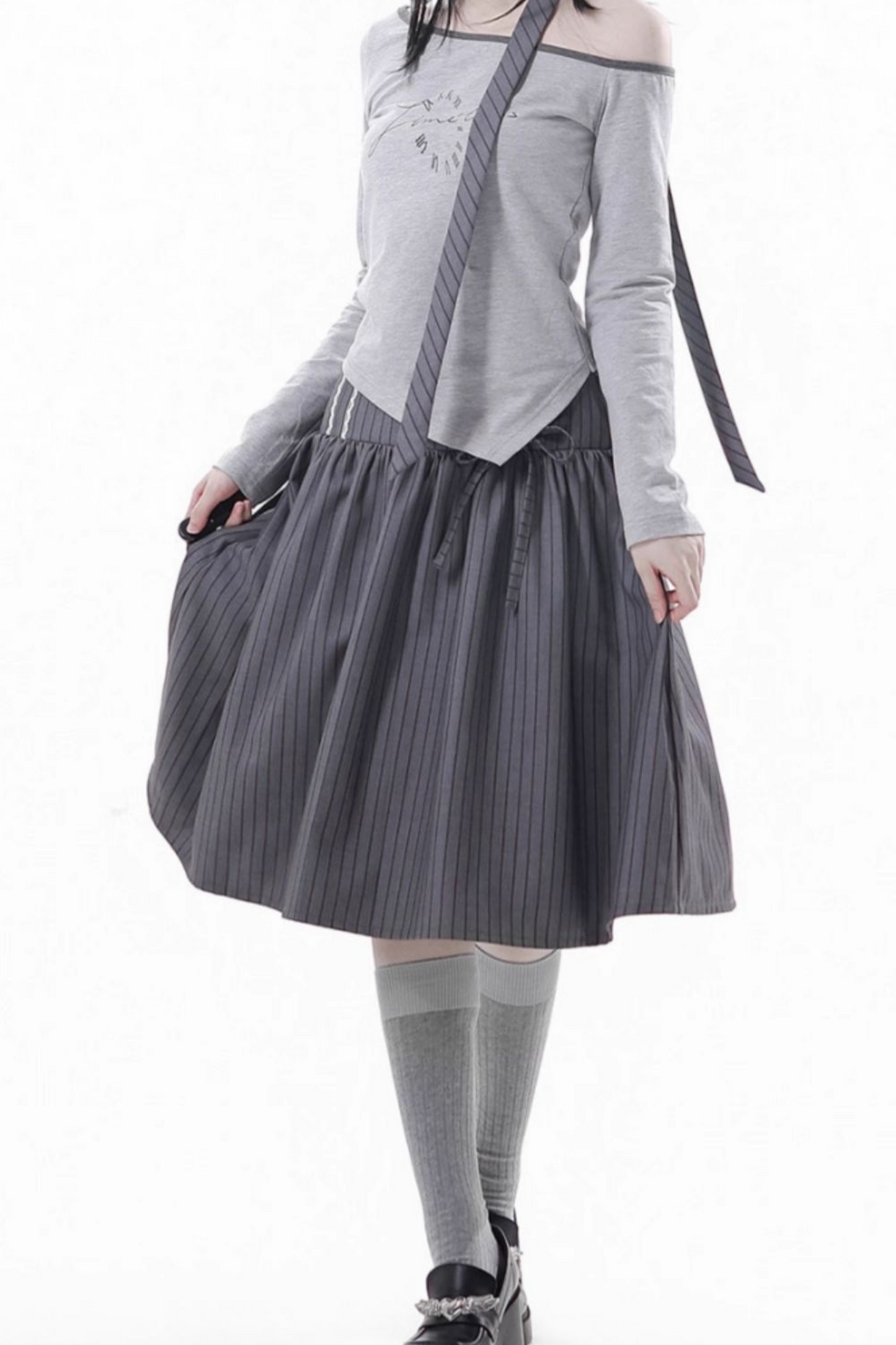 モードアカデミージャケット+アシメトップス+キャミソール+スカート+スカーフ