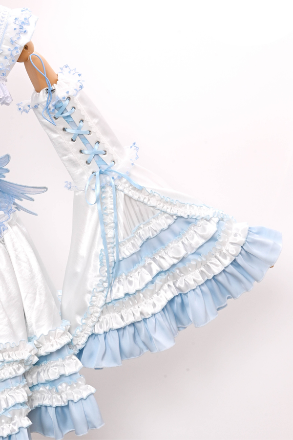 Aqua Angel Line Top + Skirt + Shirt Collar + Sleeve + Hat + Clips