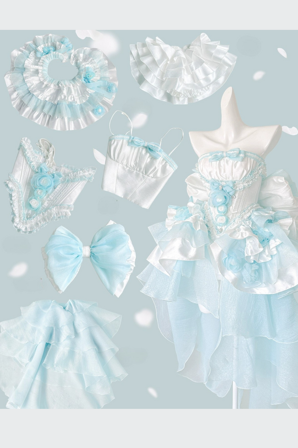 [Pre-order product] Palai Battle Marine Rose Long Tail Beauty Dress Setup