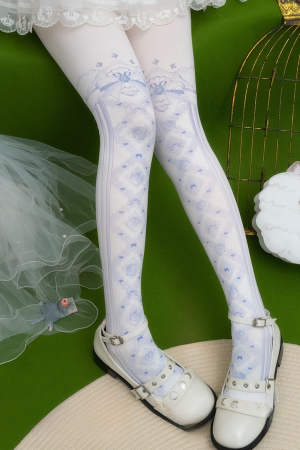 Sweet lace ribbon Lolita tights