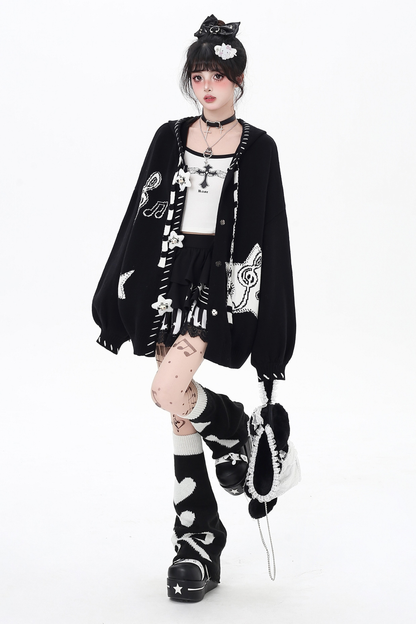 Music Dark Lantern Sleeve Cardigan